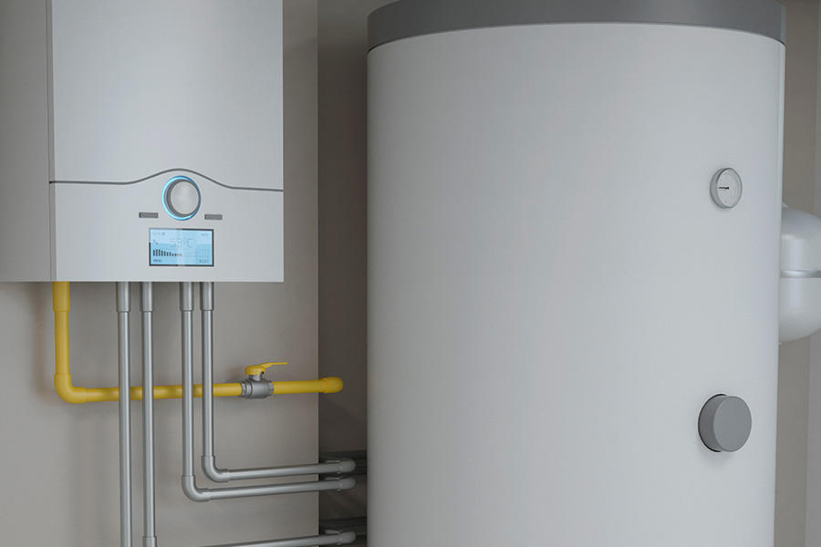 water heater with a digital control panel